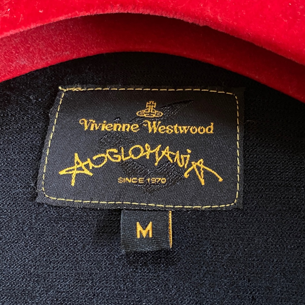 Vivienne Westwood Thin Wool Silk Combination Dress Logo Buttons Black - Picture 6 of 11